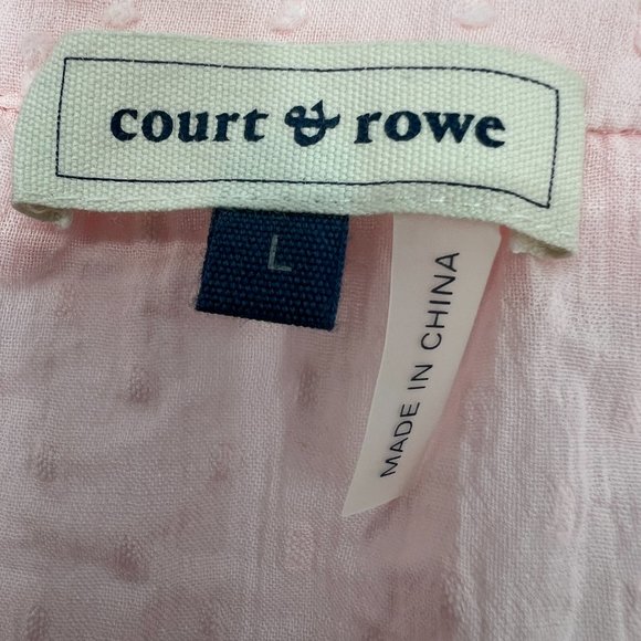 Court & Rowe Women's Clip Dot Cotton Button-Up Shirt Chambray Pink Large NWOT - Picture 8 of 9